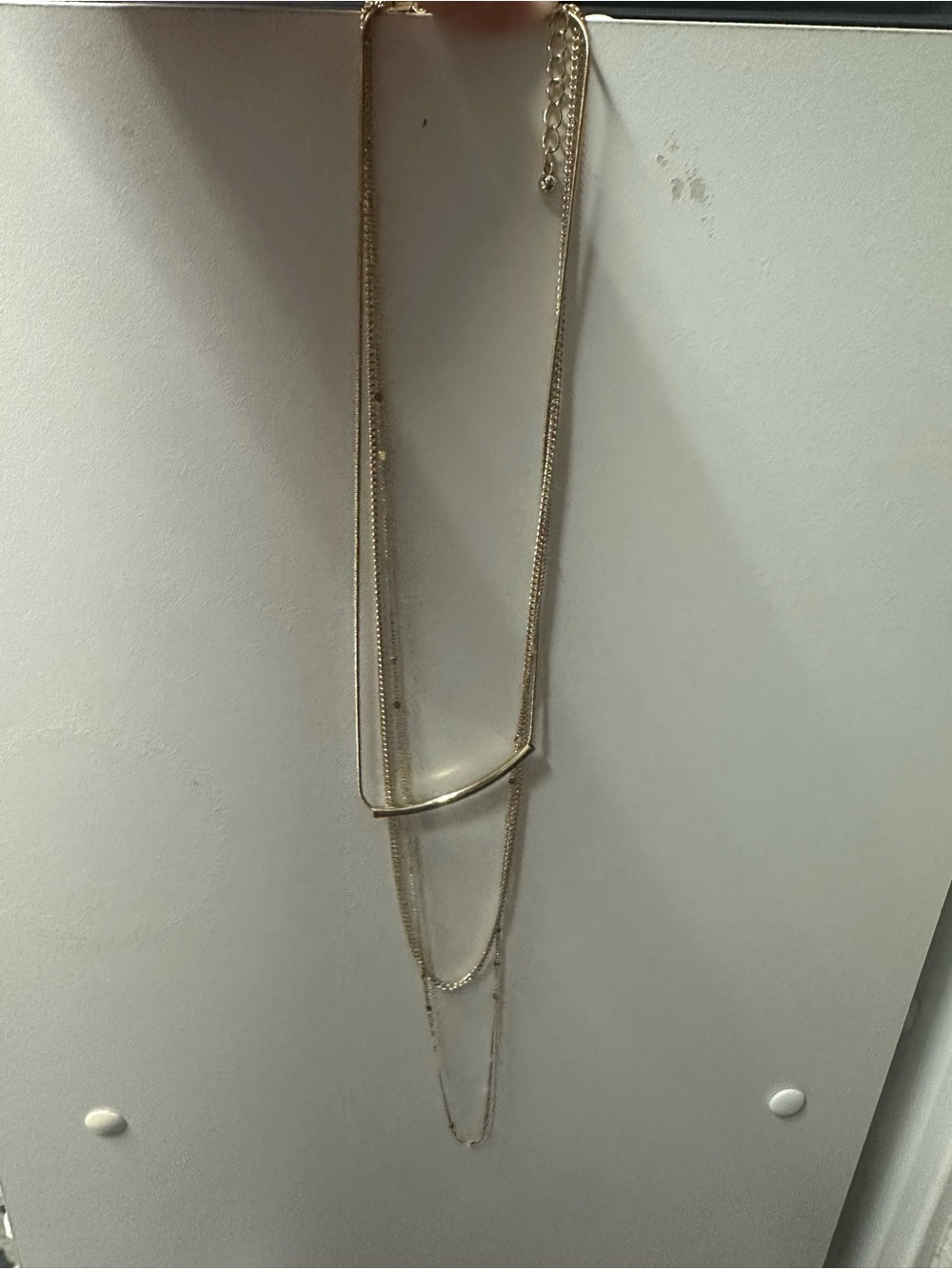 House of Harlow 1960 Layered Gold Necklace with Curved Bar